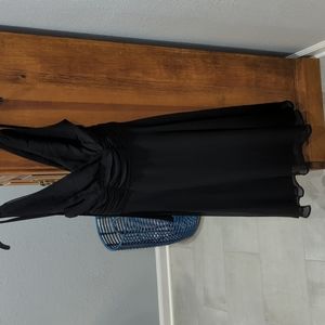 Simple black halter dress